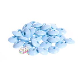 Linsen-Perlen Holzlinsen 10mm • 50 Stück 'babyblau' 116 auf Lager