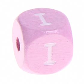 Wooden letters pink 10 mm x 10 mm 'I' 688 in stock 