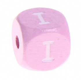 Wooden letters pink 10 mm x 10 mm 'I' 675 in stock 