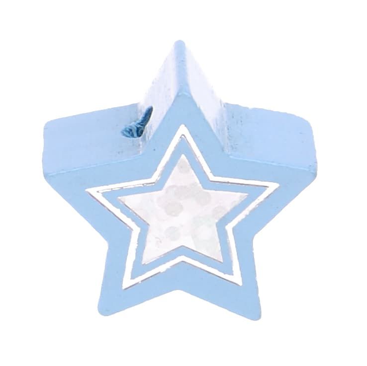 Motivperle Glitzerstern 'babyblau' 137 auf Lager