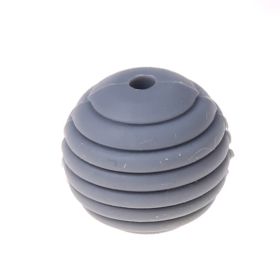 Silicone grooved bead Ø15mm 'gray' 7 in stock 