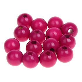 Holzperlen 10mm • 50 Stück 'dunkelpink' 68 auf Lager