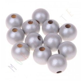 Wooden beads mother-of-pearl 12mm - 25 pieces 'light gray' 91 in stock 