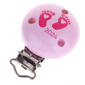 Schnullerclip Babyfüße 2024 'rosa' 16 auf Lager