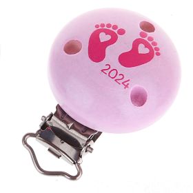 Pacifier clip baby feet 2024 'pink' 2 in stock 