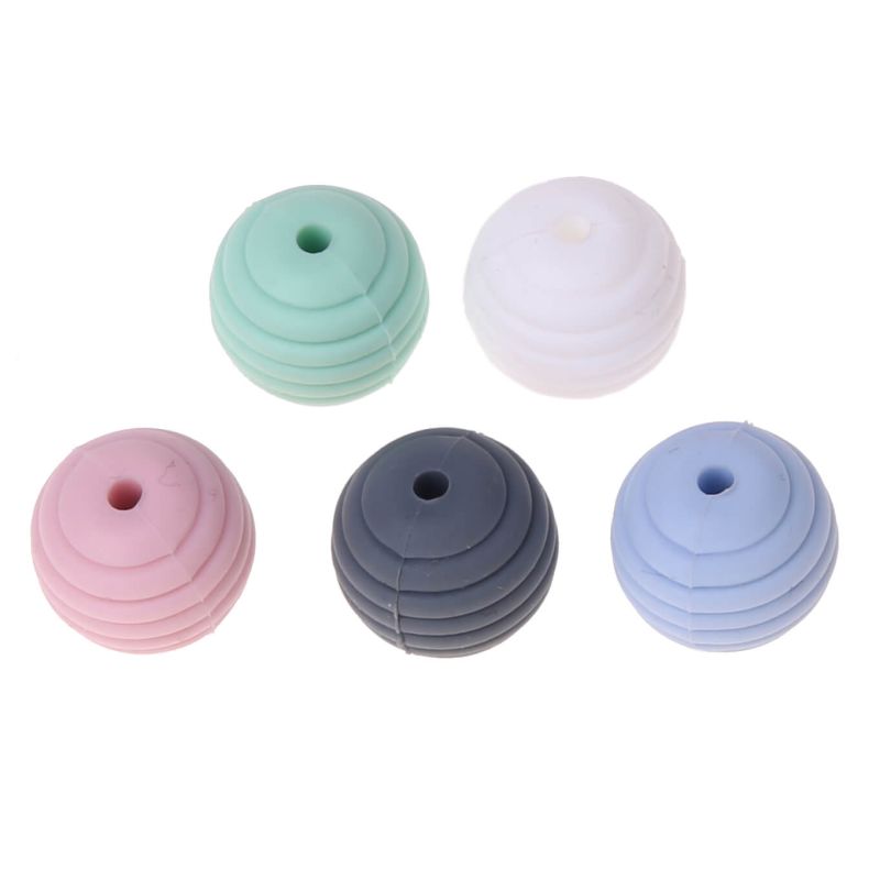 Silicone grooved bead Ø15mm 'light turquoise' 49 in stock 