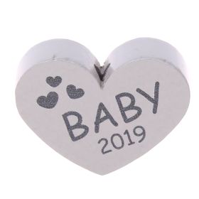 Motivperle Herz Baby 2019 'hellgrau' 0 auf Lager