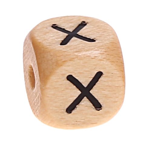 Buchstabenwürfel Holz geprägt 10 mm 'X' 1679 auf Lager