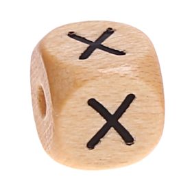 Buchstabenwürfel Holz bedruckt 11 mm B-ware 10 Stück 'X' 0 auf Lager