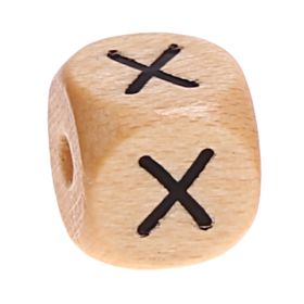 Printed wooden letter cubes 11 mm B-ware 10 pieces 'X' 0 in stock 