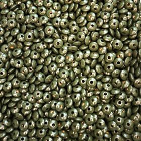 Linsen-Perlen Holzlinsen 10mm • 50 Stück 'tannengrün' 77 auf Lager