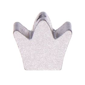 Milled crown motif bead 'silver' 471 in stock 