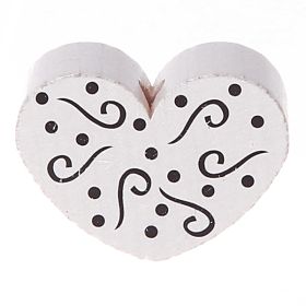 Scroll heart motif bead 'white' 147 in stock 