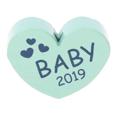 Motivperle Herz Baby 2019 'mint' 2 auf Lager
