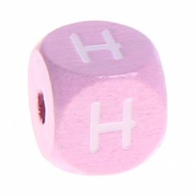 Wooden letters pink 10 mm x 10 mm 'H' 158 in stock 