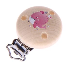 Pacifier clip whale 'pink' 77 in stock 