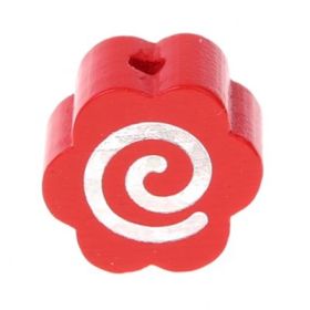 Motivperle Glitzerblümchen Spirale 'rot' 536 auf Lager