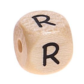 Printed wooden letter cubes 11 mm B-ware 10 pieces 'R' 0 in stock 