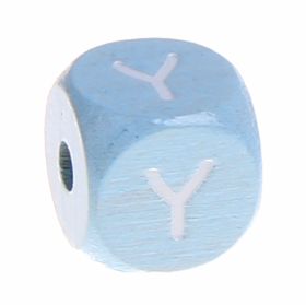 Buchstabenperlen babyblau 10x10mm 'Y' 289 auf Lager