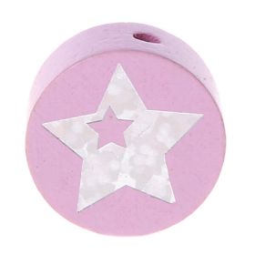 Motivperle Scheibe Glitzerstern 'rosa' 1058 auf Lager