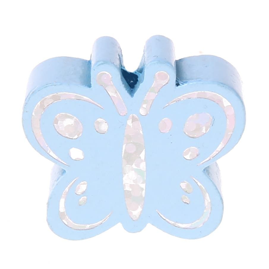 Motivperle Schmetterling Glitzer 'babyblau' 1071 auf Lager