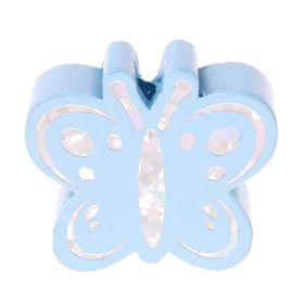 Motivperle Schmetterling Glitzer 'babyblau' 747 auf Lager