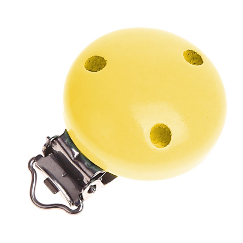 Holzclip / Schnullerclip Ø35mm 'pastellgelb' 208 auf Lager