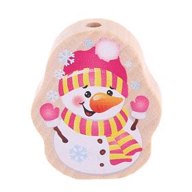 Schneemann Motivperle natur 'rosa' 29 auf Lager