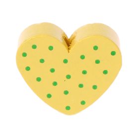 Dotted heart motif bead 'pastel yellow' 434 in stock 