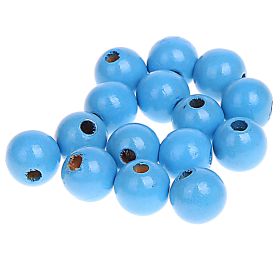 Holzperlen 10mm • 50 Stück 'skyblau' 106 auf Lager