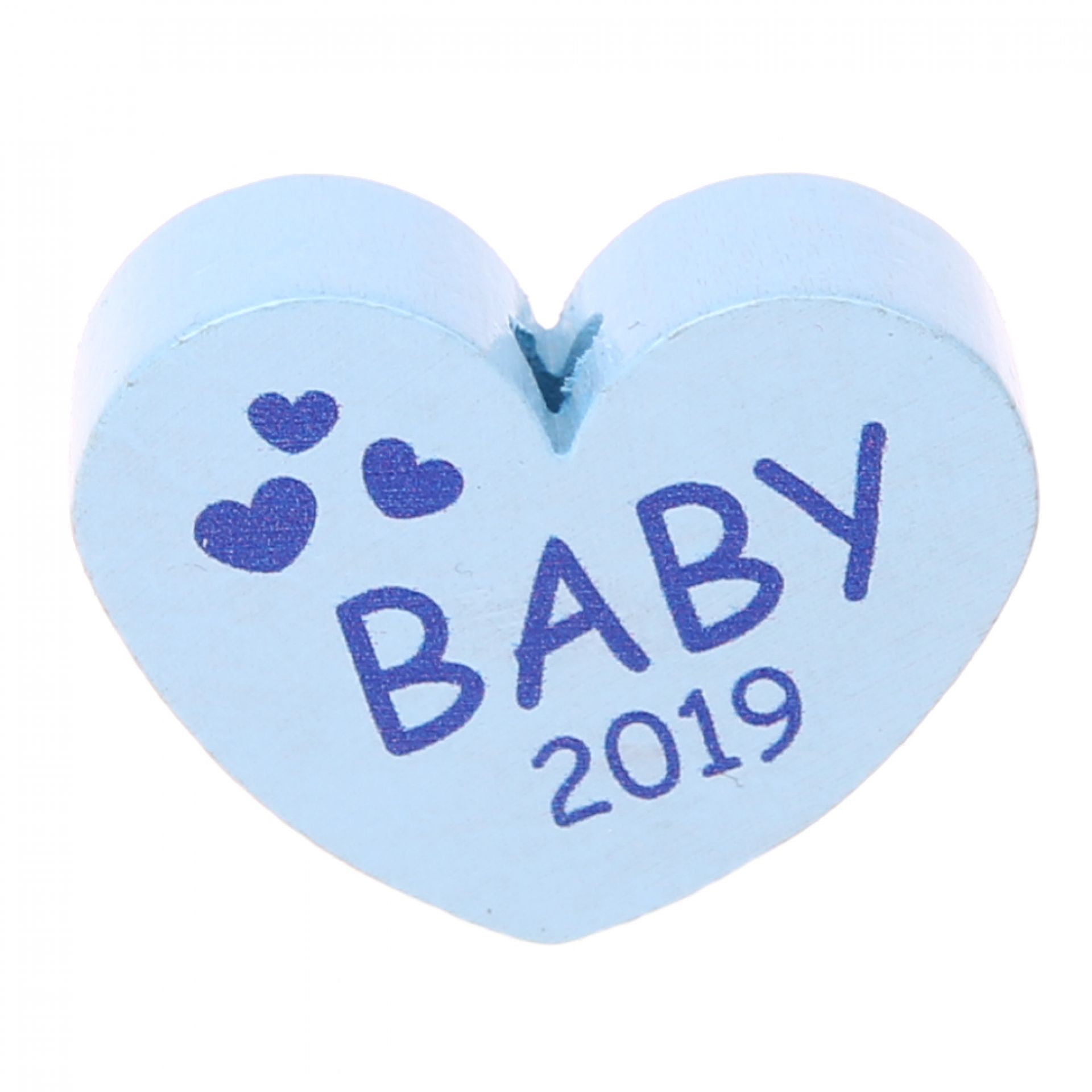 Motivperle Herz Baby 2019 'babyblau' 62 auf Lager