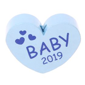 Motivperle Herz Baby 2019 'babyblau' 61 auf Lager