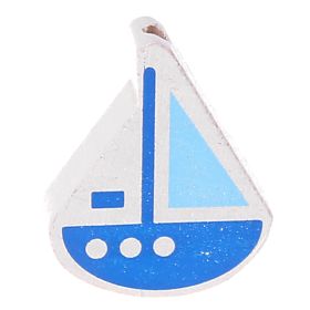 Motivperle Schiffchen 'mittelblau-babyblau' 662 auf Lager