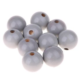 Wooden beads 18mm - 10 pieces 'light gray' 73 in stock 
