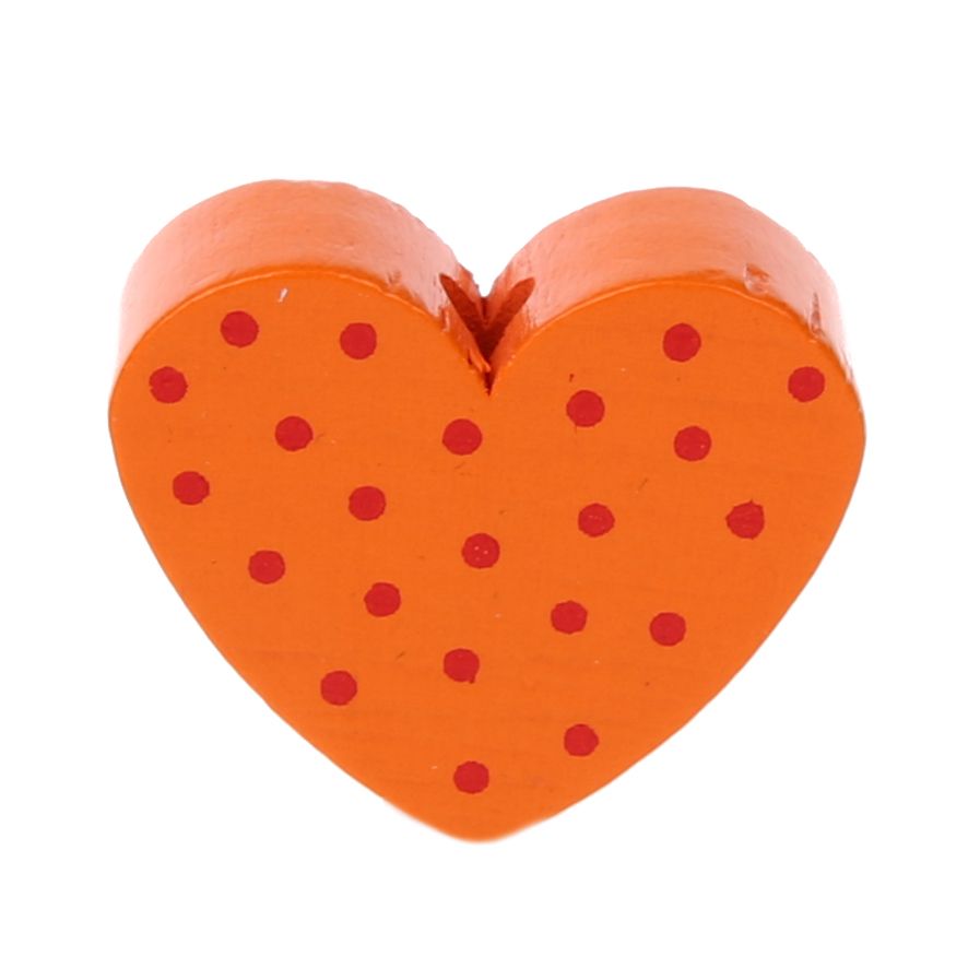 Dotted heart motif bead 'mandarin' 1291 in stock 