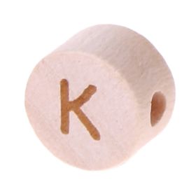 Buchstabenperlen Scheibe Lasergravur Ø 11 mm 'K' 298 auf Lager