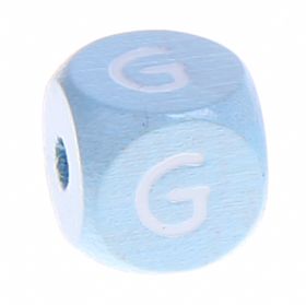 Buchstabenperlen babyblau 10x10mm 'G' 896 auf Lager