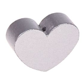 Motif bead shaped bead heart large 'silver' 2158 in stock 