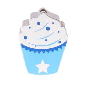 Cupcake motif bead 'sky blue-blue' 17 in stock 