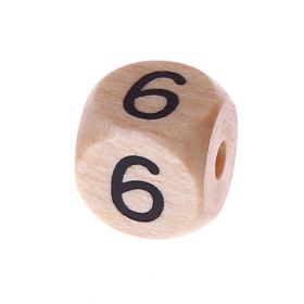 Zahlenperlen Zahlenwürfel Holz 10 mm geprägt '6' 73 auf Lager