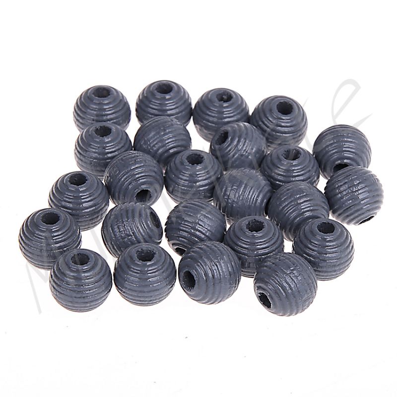 Grooved beads 10mm - 25 pieces 'gray' 142 in stock 