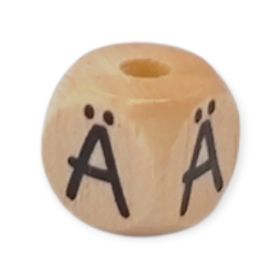 Vertikale Buchstabenwürfel Holz geprägt 10mm Buchstabenperlen 'Ä' 245 auf Lager