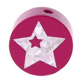 Motivperle Scheibe Glitzerstern 'dunkelpink' 628 auf Lager