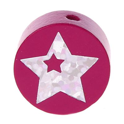 Motivperle Scheibe Glitzerstern 'dunkelpink' 698 auf Lager
