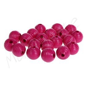 Grooved beads 10mm - 25 pieces 'dark pink' 497 in stock 