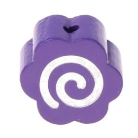 Motif bead glitter flower spiral 'purple' 28 in stock 