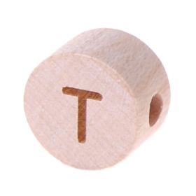 Buchstabenperlen Scheibe Lasergravur Ø 11 mm 'T' 95 auf Lager