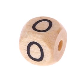 Letter beads letter cube wood embossed 10mm 'O' 681 in stock 