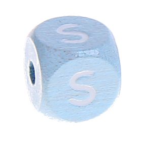 Letter beads baby blue 10x10mm 'S' 232 in stock 