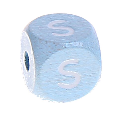 Buchstabenperlen babyblau 10x10mm 'S' 326 auf Lager